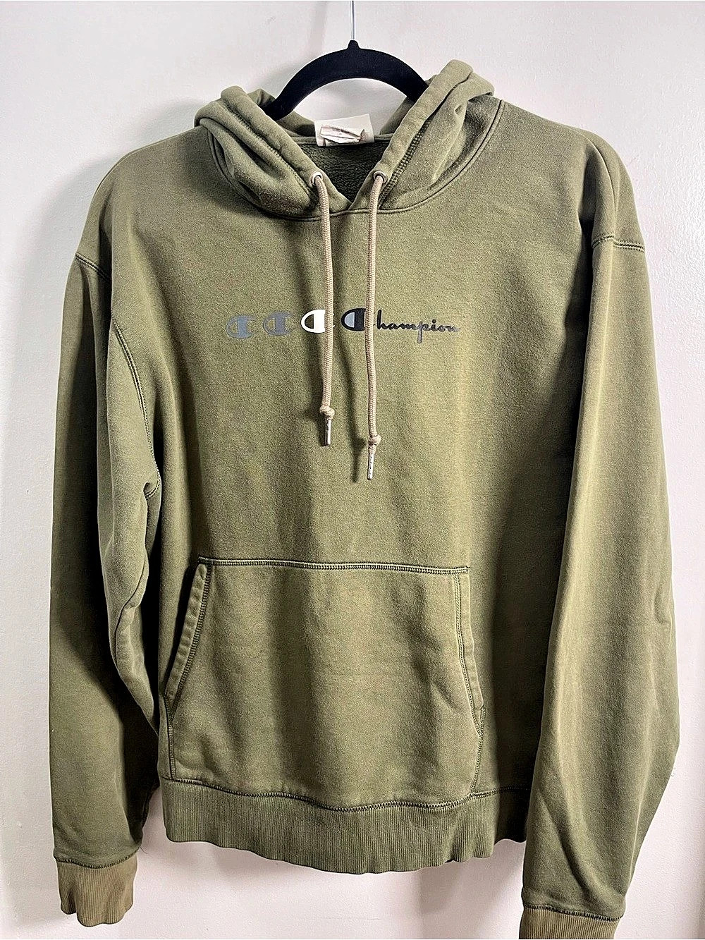 Champion Olive Green Classic Fleece Hoodie Small